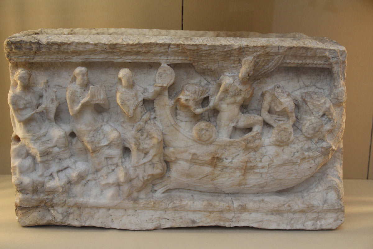 odysseus sirens marble relief