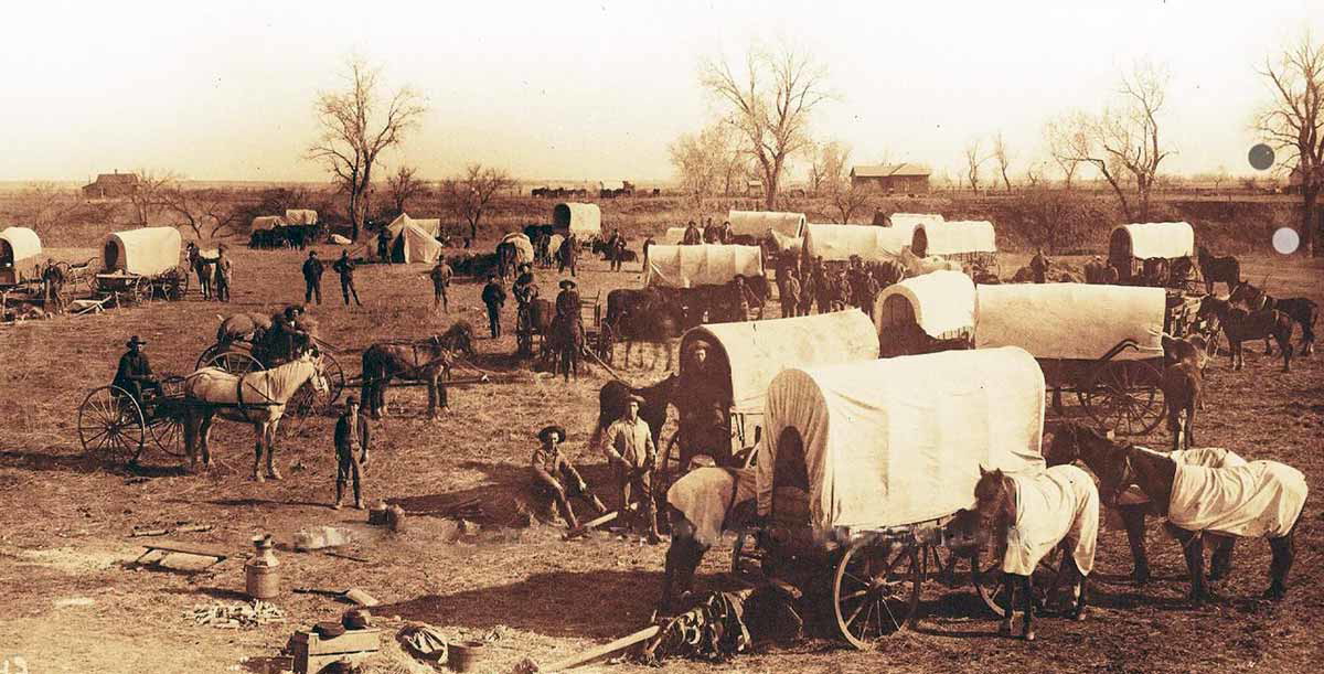 old west settlers wagons