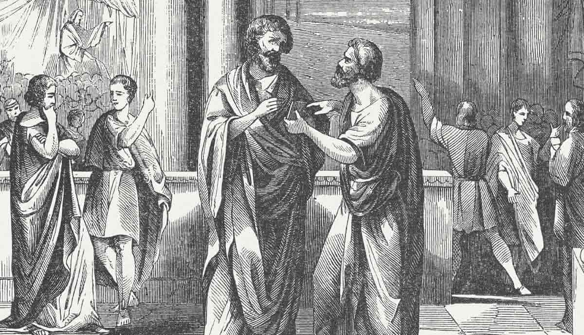 Scene of Aristides’ ostracism in ancient Athens
