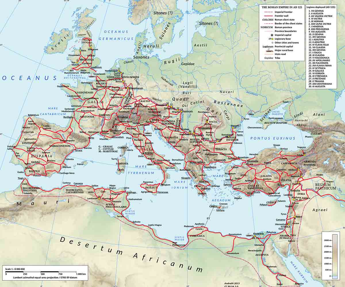 roman empire roads map
