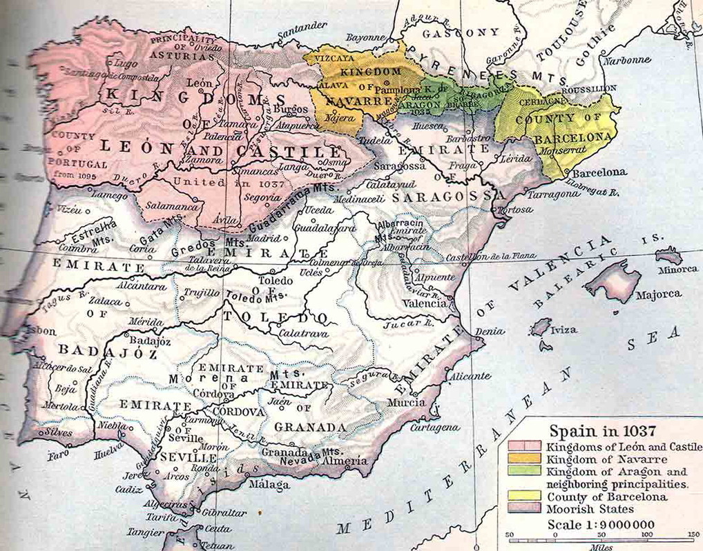 spain map history 1037