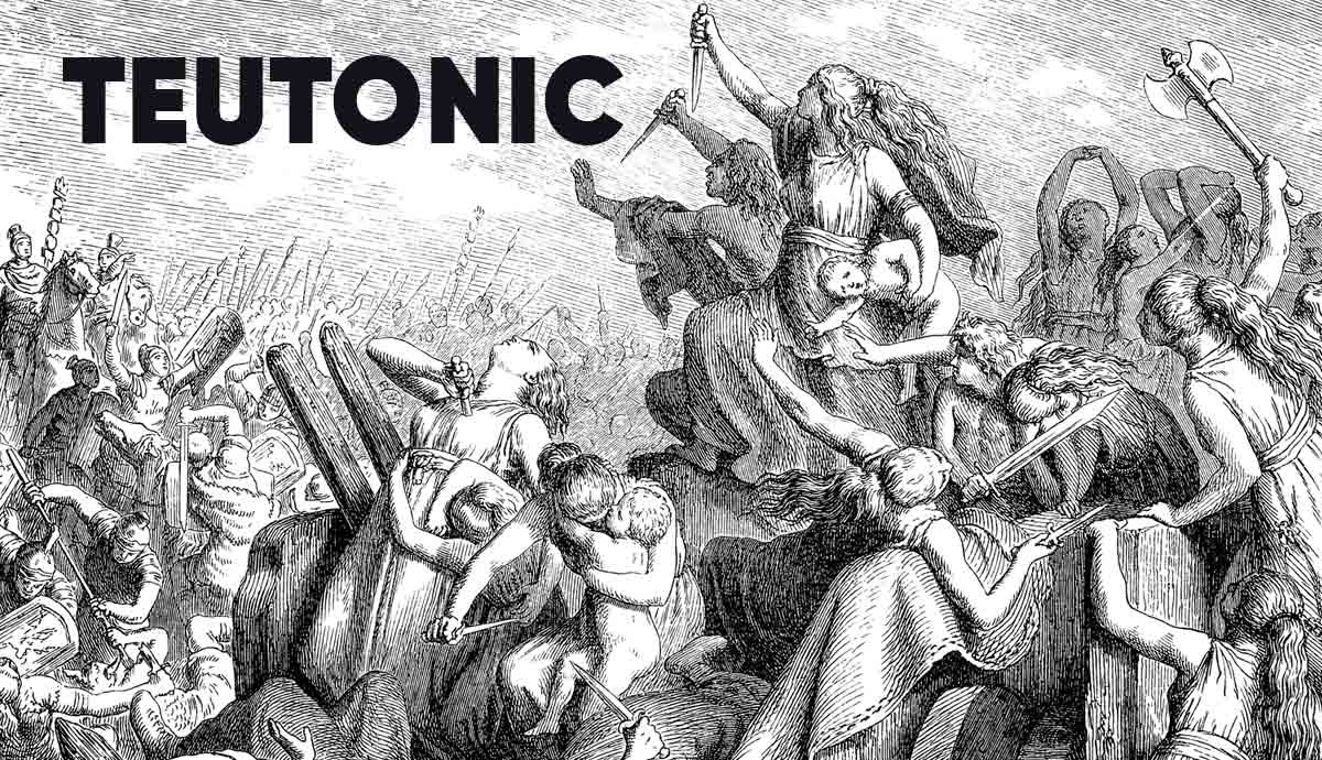 Teutonic Women defend the Wagon Fort, by Heinrich Leutemann