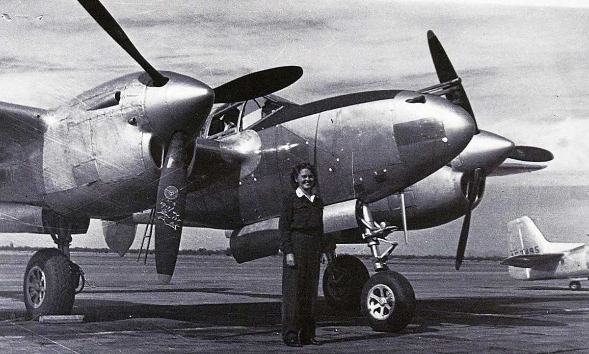wasp with her plane