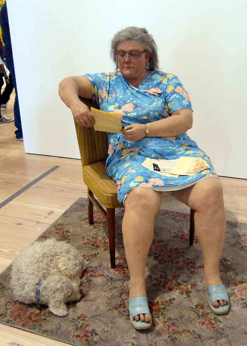 woman with dog duane hanson 1977