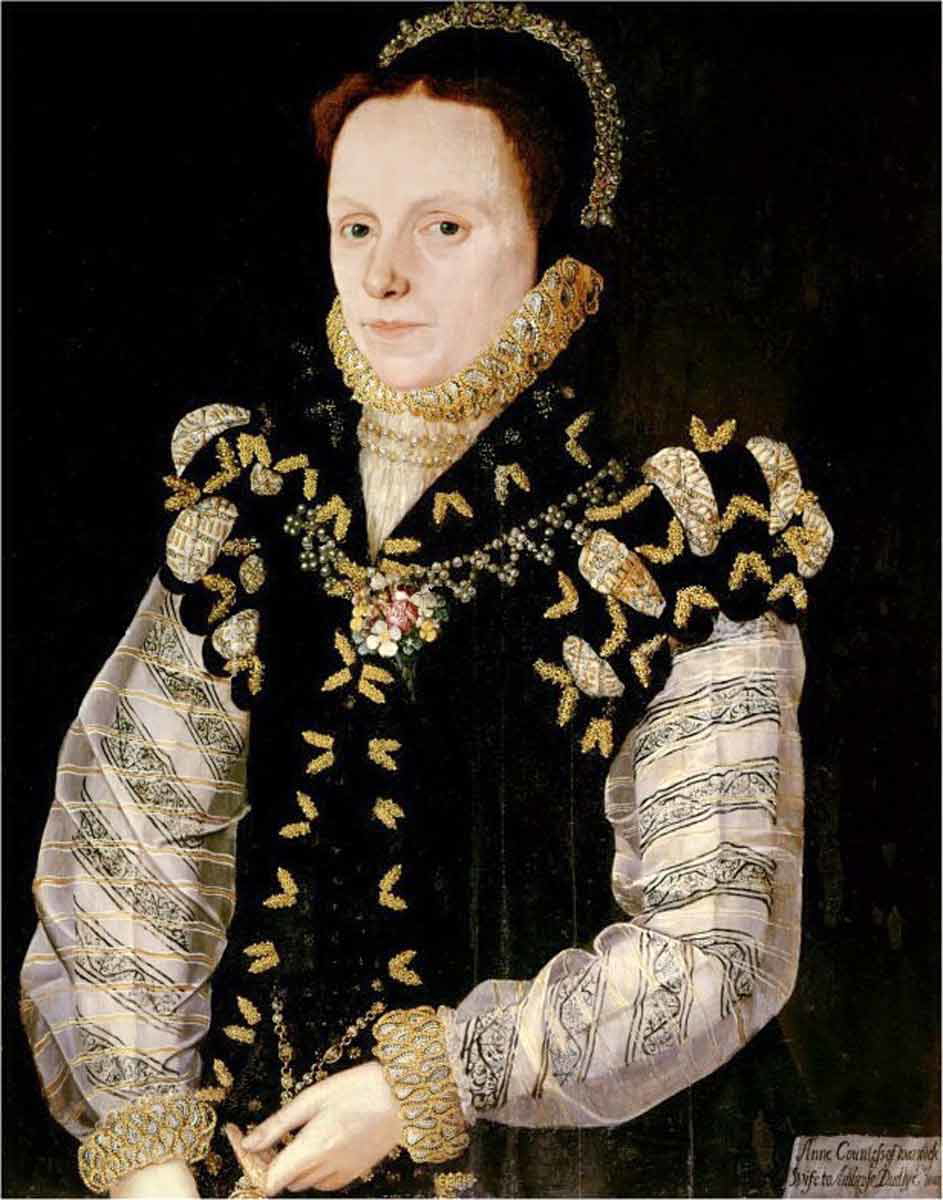 painting of Anne Russell, Countess of Warwick, by the Master of the Countess of Warwick,Woburn Abbey.