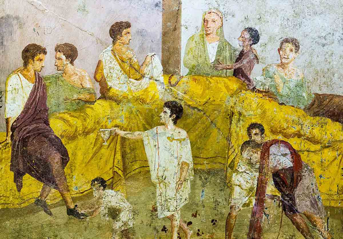 Fresco Roman Banquet Pompeii