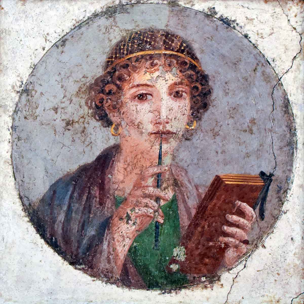 Fresco Woman Pompeii