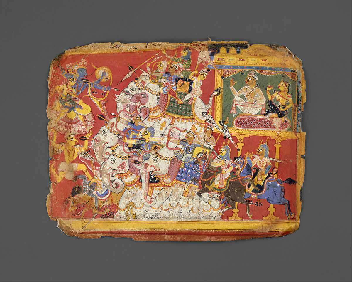 Krishna battles Naraka