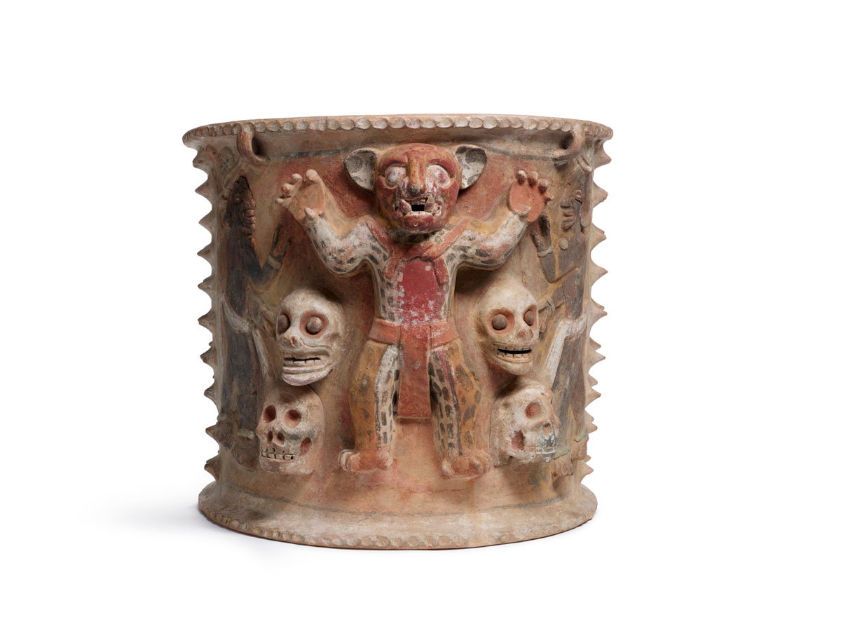 Maya jaguar urn