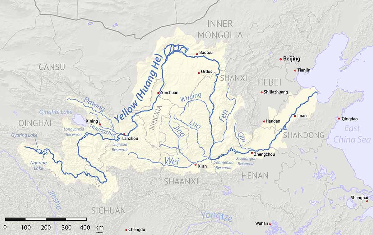 Yellow river map shang dynasty