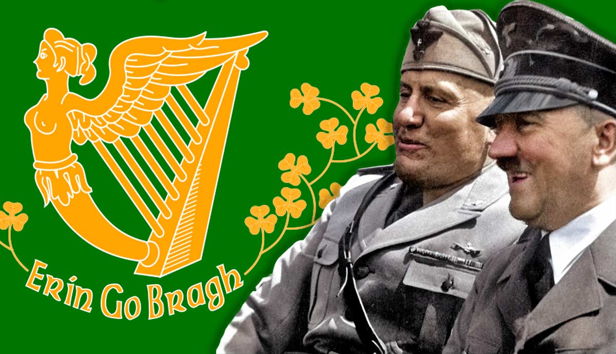 Irish harp flag with historical dictators