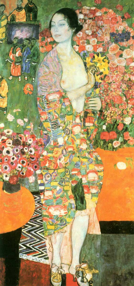 art nouveau insprired dancers klimt painting