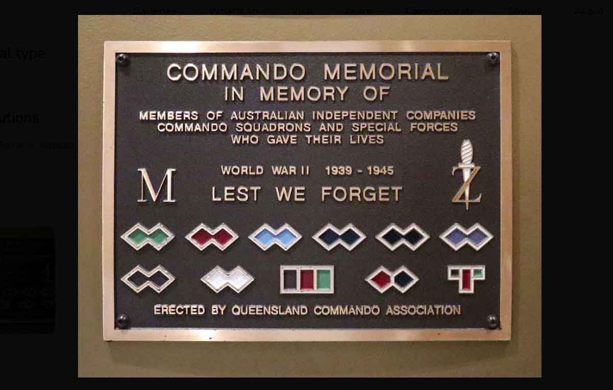 australian special forces memorial ww2