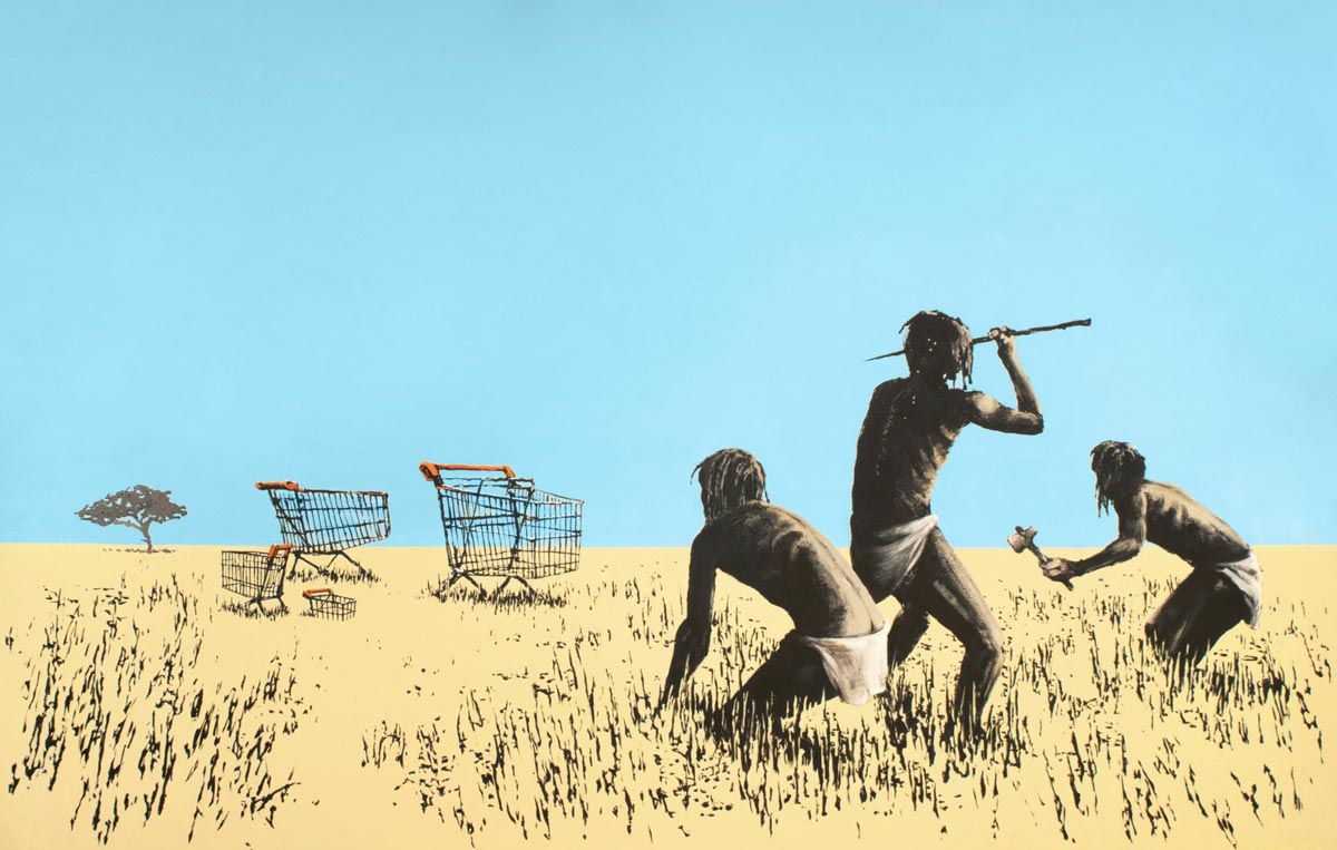 banksy trolley hunters painting
