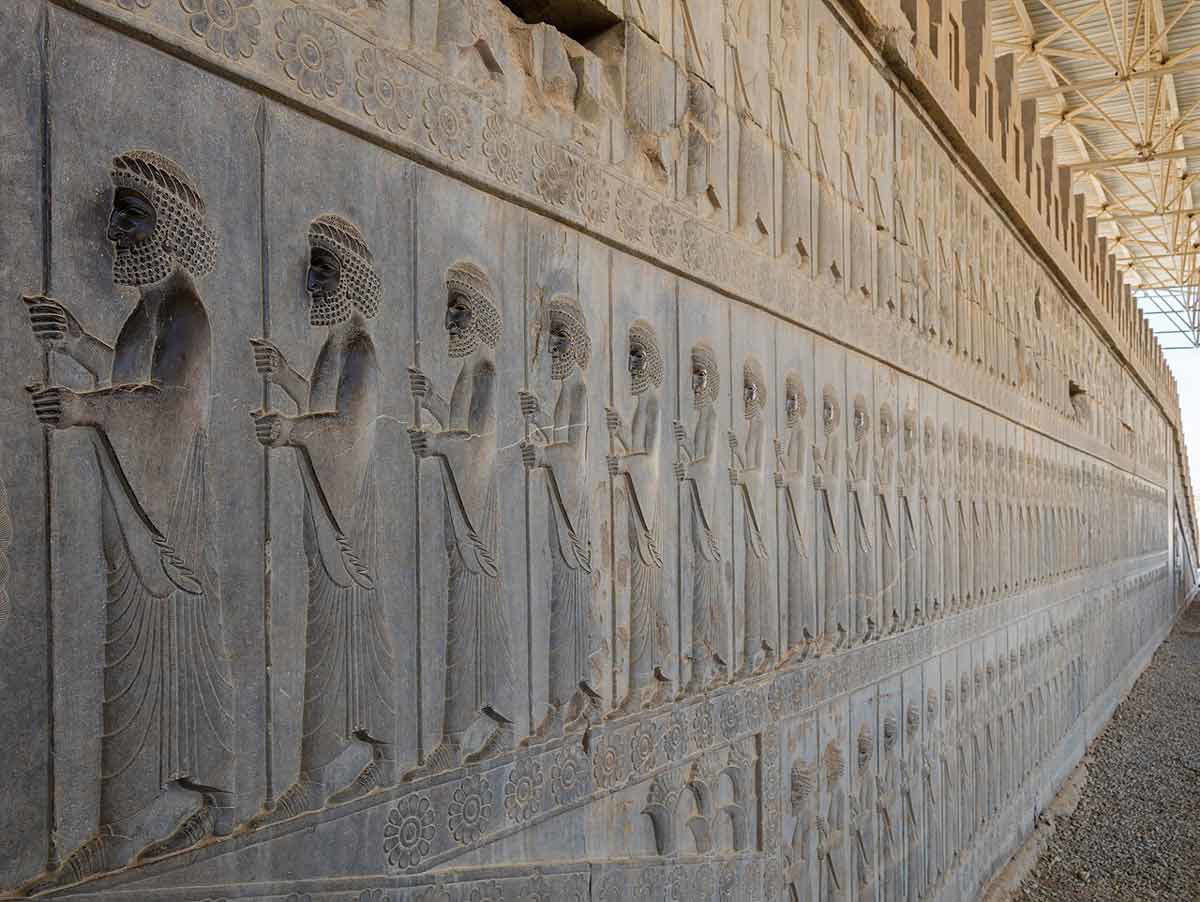 bas reliefs staircase apadana palace persepolis iran