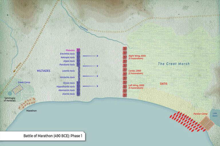 Map: Battle of Marathon (490 BCE) – Deployment Phase