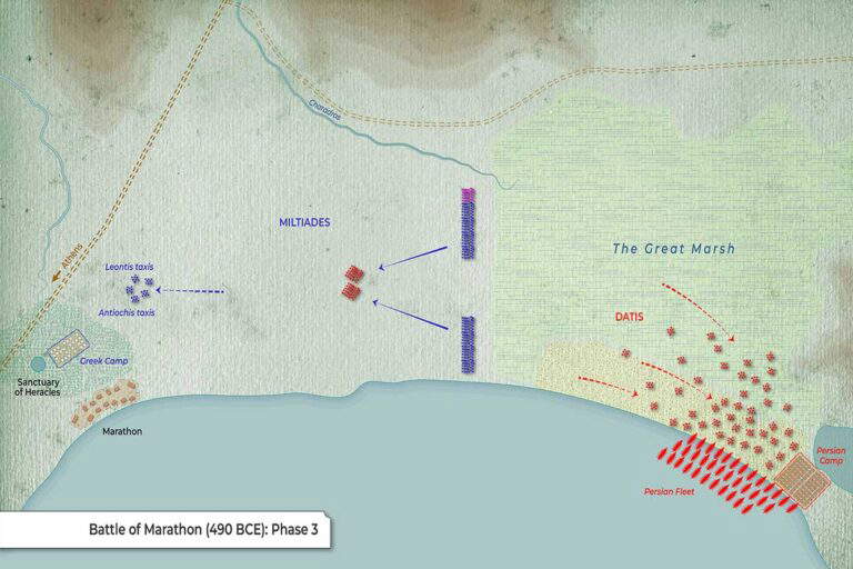 Map: Battle of Marathon (490 BCE) – Persian Retreat