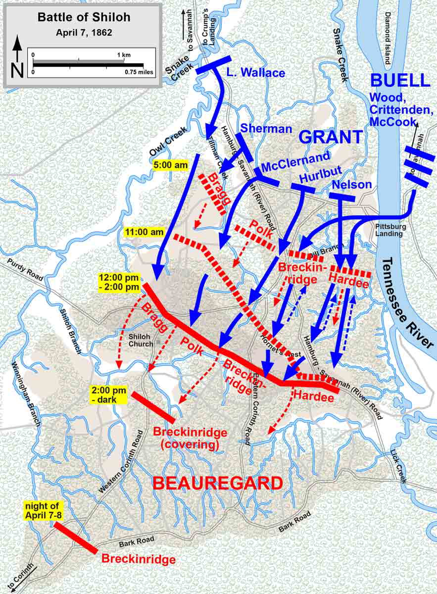 battle of shiloh map