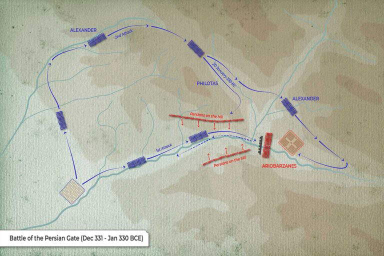 Map: Battle of the Persian Gate (331-330 BCE)