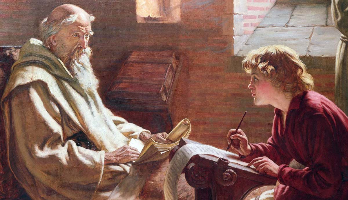 bede dictating english poet painting