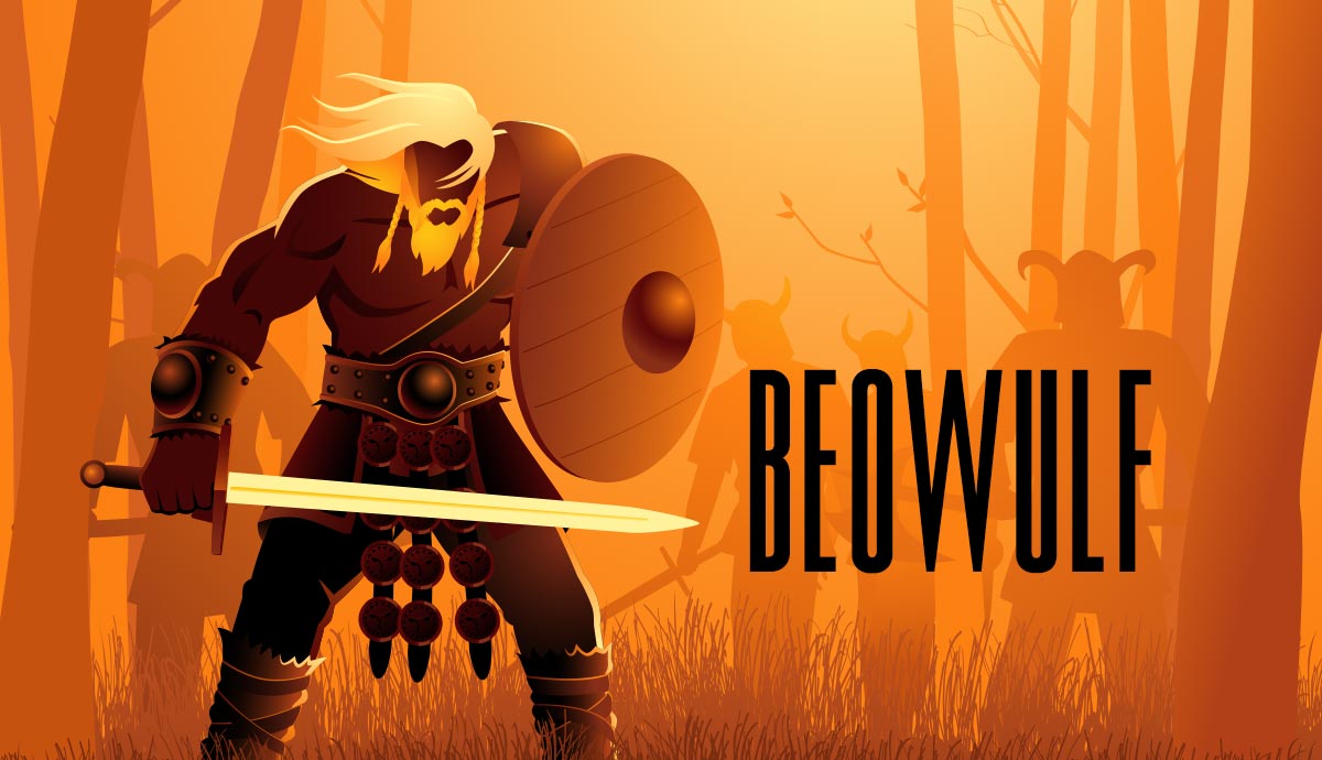 Illustration of Beowulf, the legendary Anglo-Saxon hero