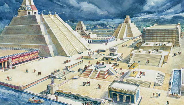 Reconstruction of the Aztec city Tenochtitlan
