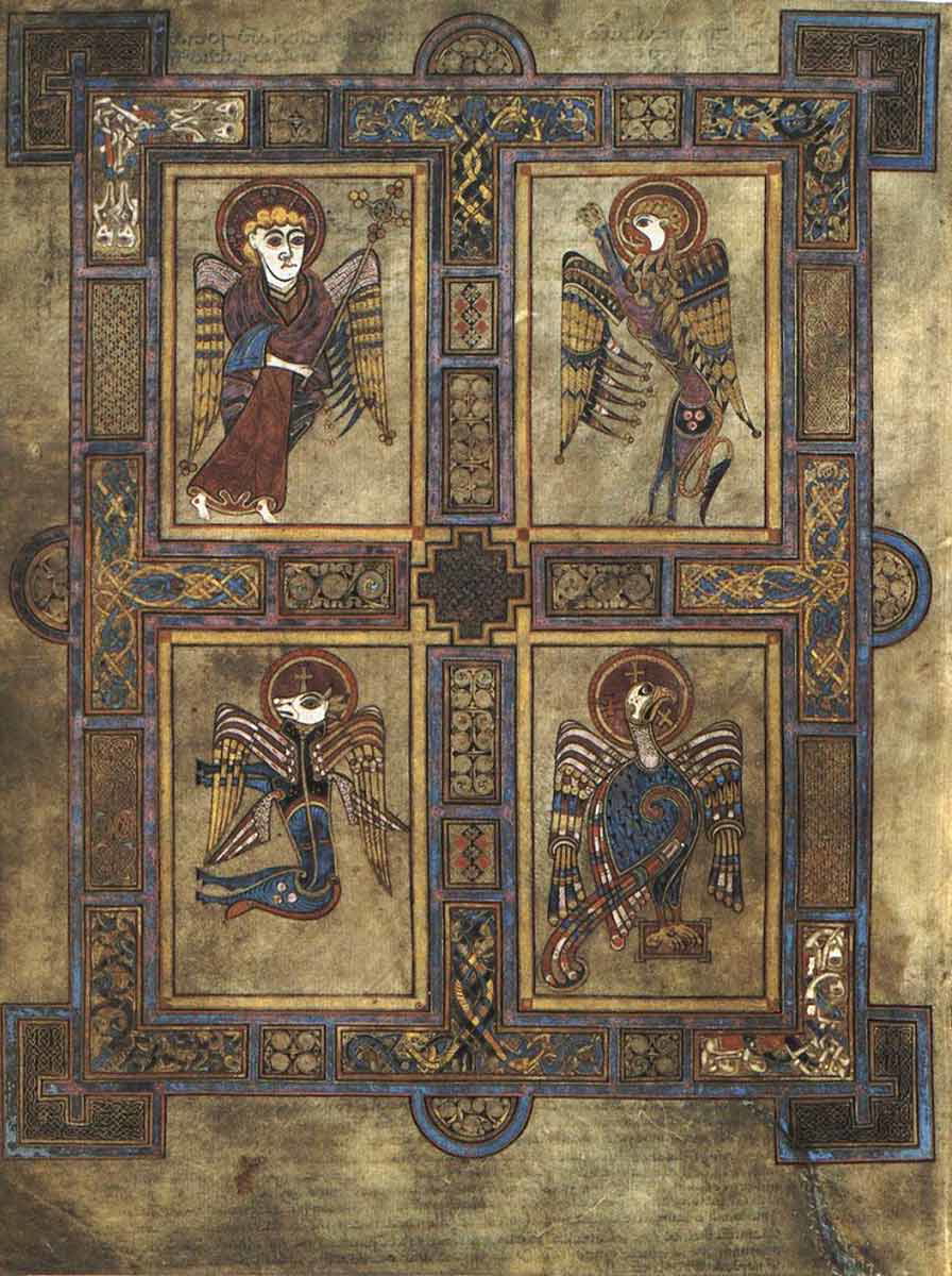 book of kells four eveangelists seraphim