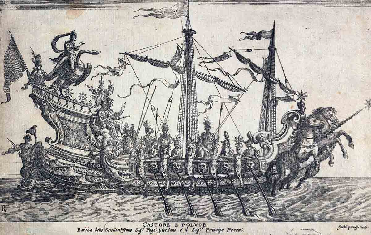 cantagallina castor pollux etching