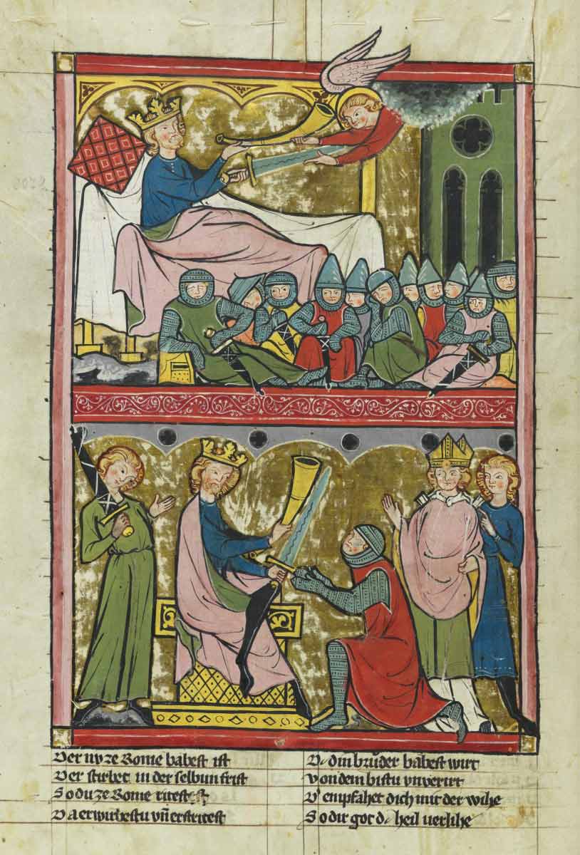 charlemagne roland durendal sword angel der stricker manuscript folio II_3v