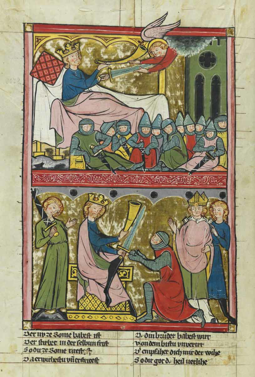 charlemagne roland durendal sword angel der stricker manuscript folio II_3v