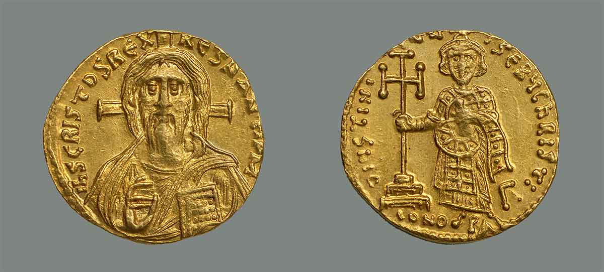 coin justinian jesus christ byzantine emperor