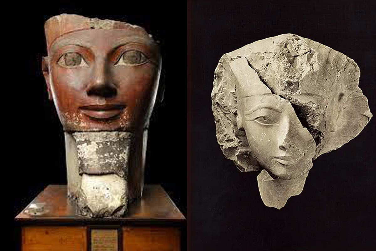 Broken head of Queen Hatshepsut Broken Face of Hatshepsut