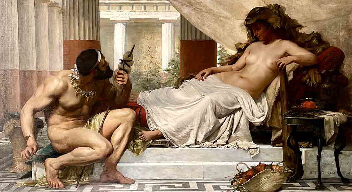 dantan heracles feet omphale painting