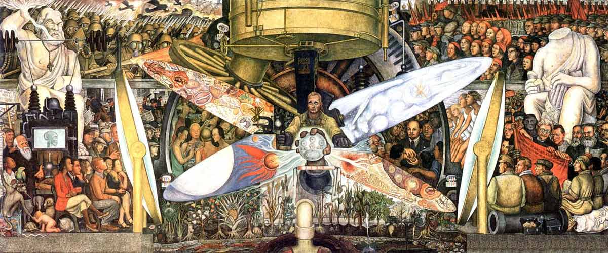 diego rivera man at crossroads painting