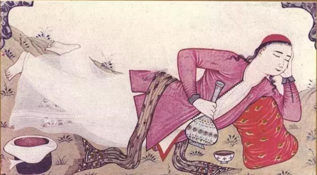 drunk man ottoman miniature