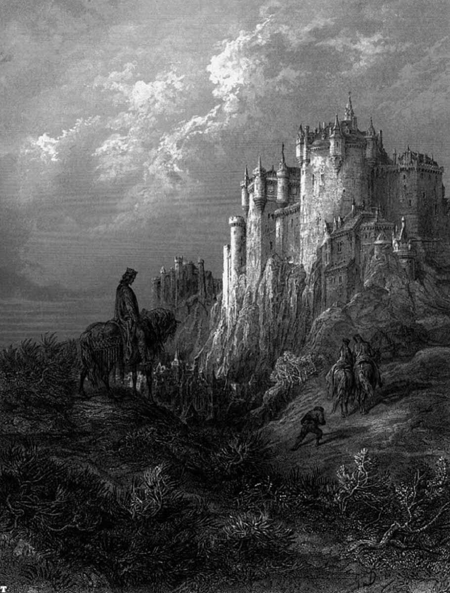 edyrn journey arthur_s court camelot Idylls king tennyson gustave dore 1867