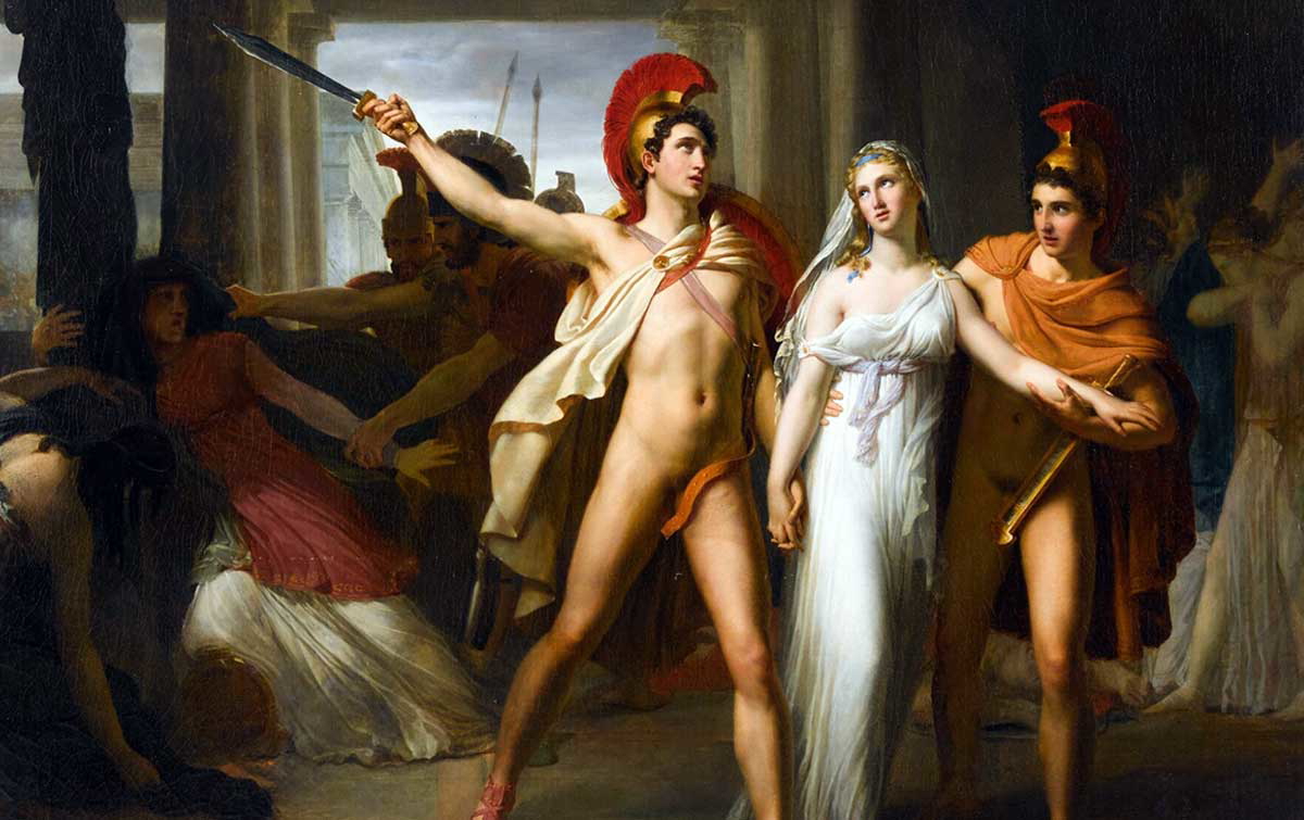 french castor pollux saving helen painting