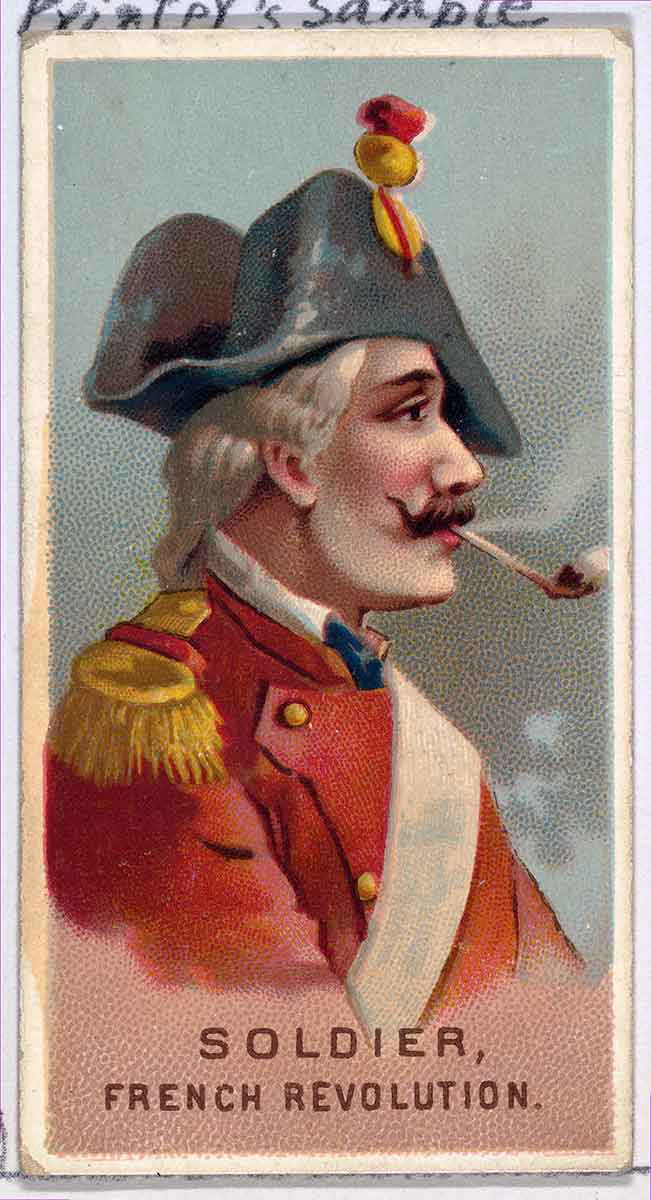 french revolutionary soldier smoking ad