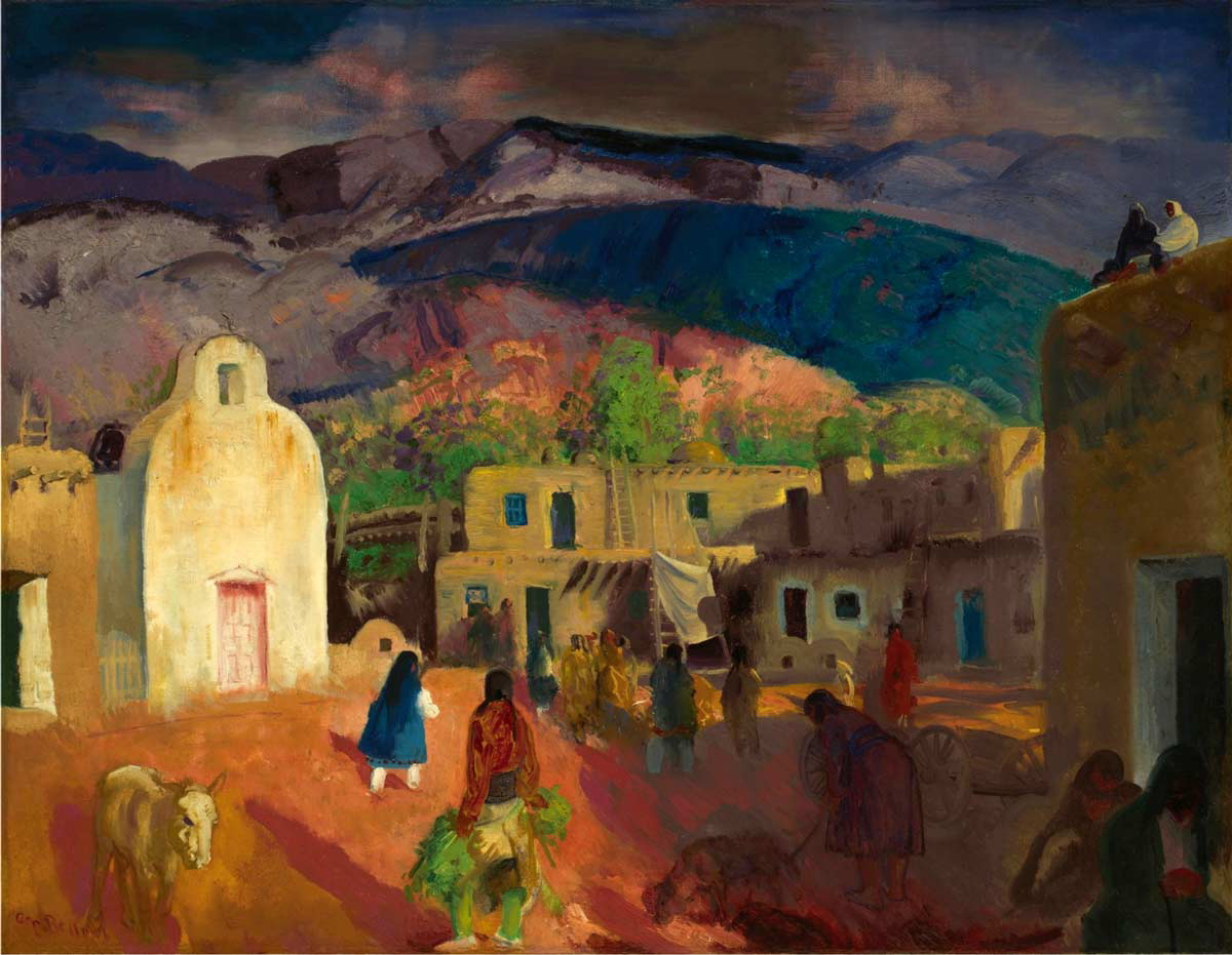 Pueblo Tesuque No.2 by George Bellows, 1917. Source: Wikimedia Commons.