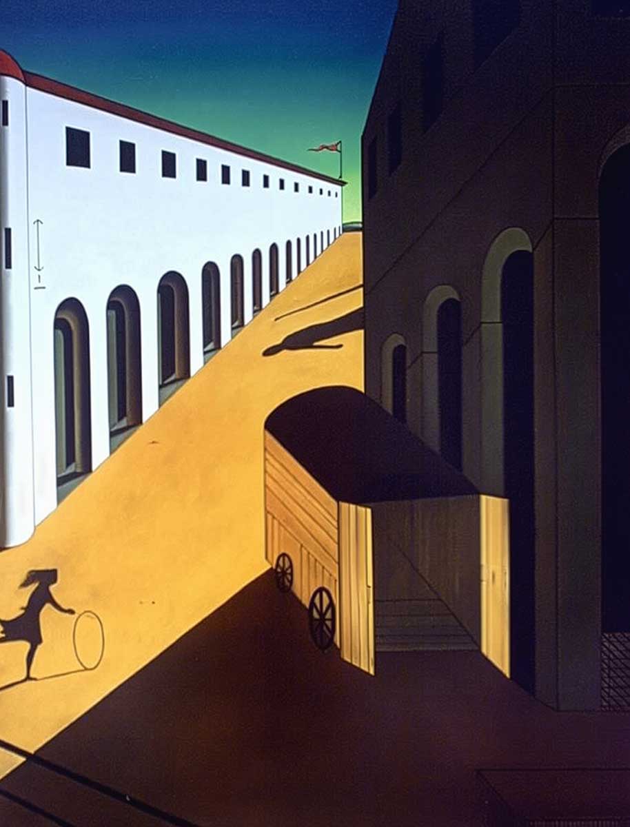 giorgio de chirico mystery and melancholy painting 3x upscale