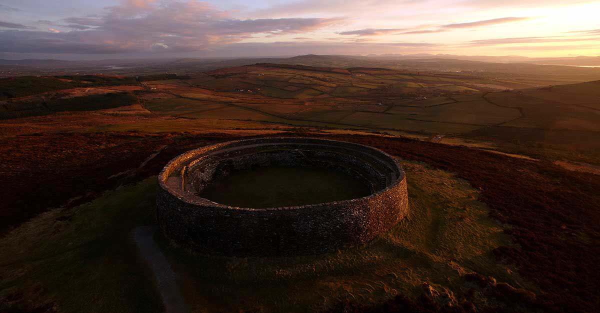 grianan fort at sunset