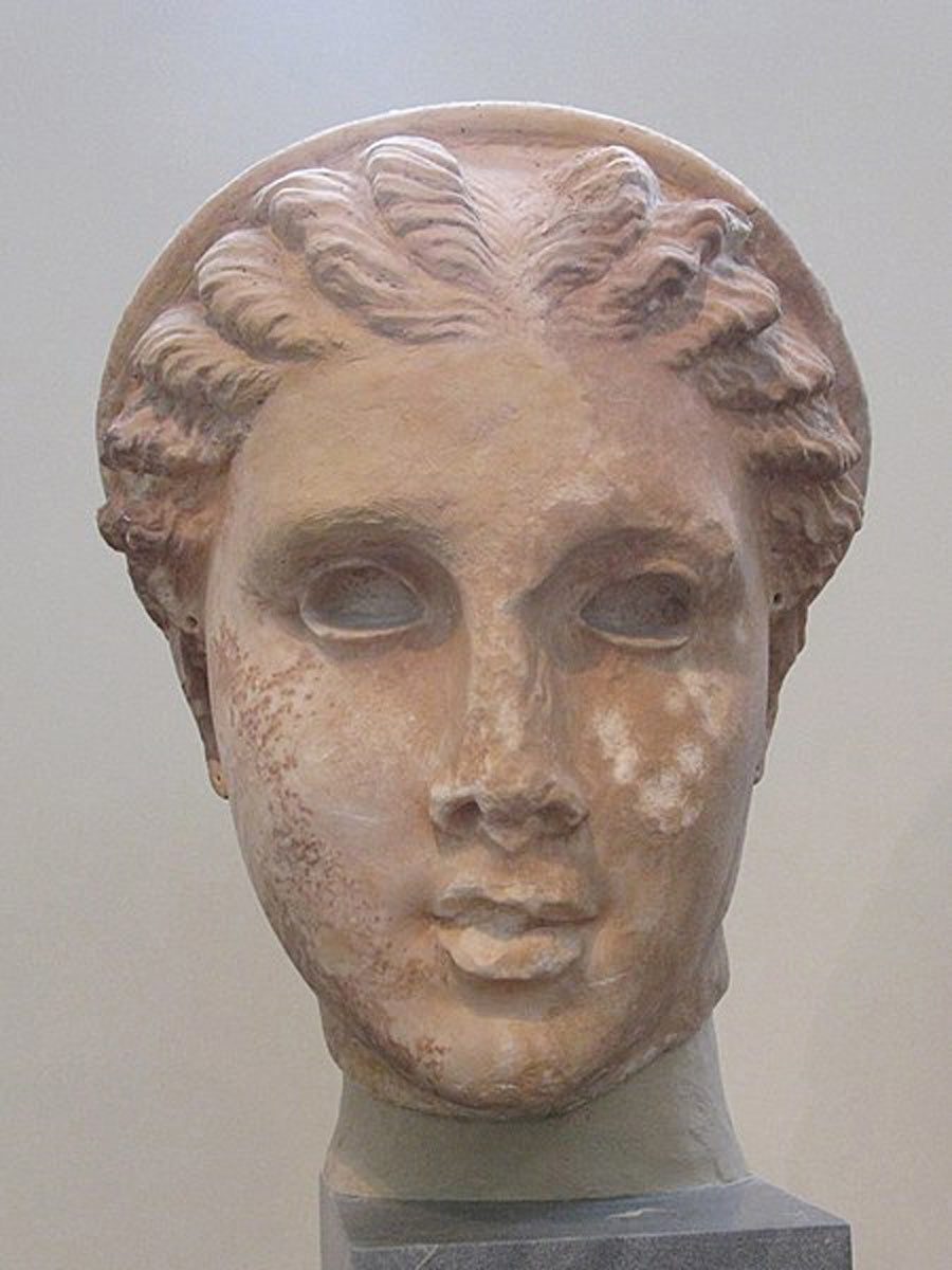 head of artemis greek marble sculpture