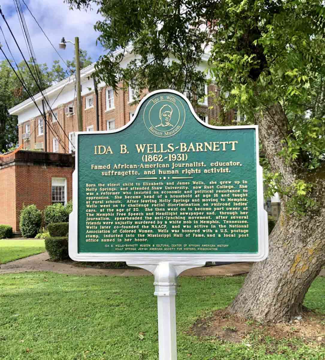 ida b wells commemorative plaque