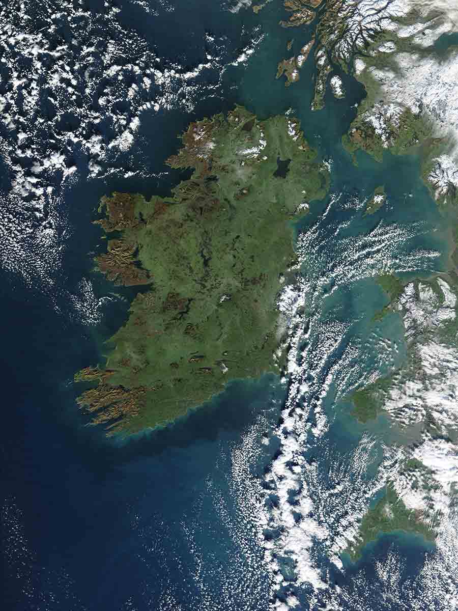ireland via nasa sattelite