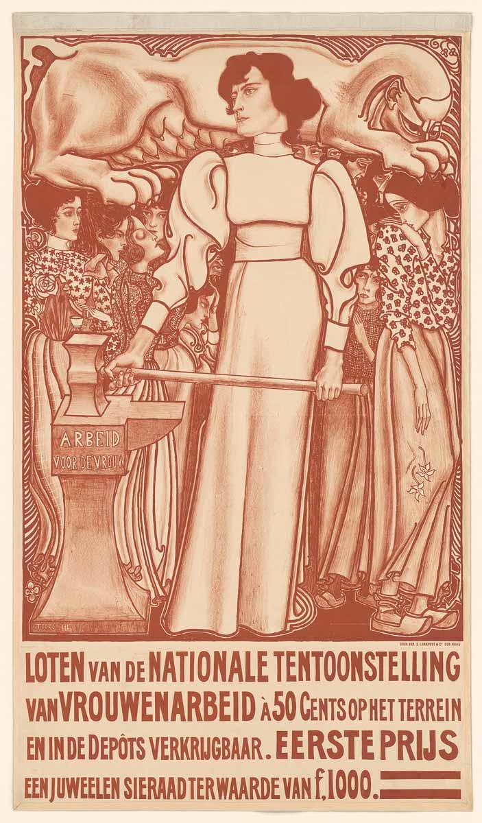 jan toorop poster exhibition womens labour 1898