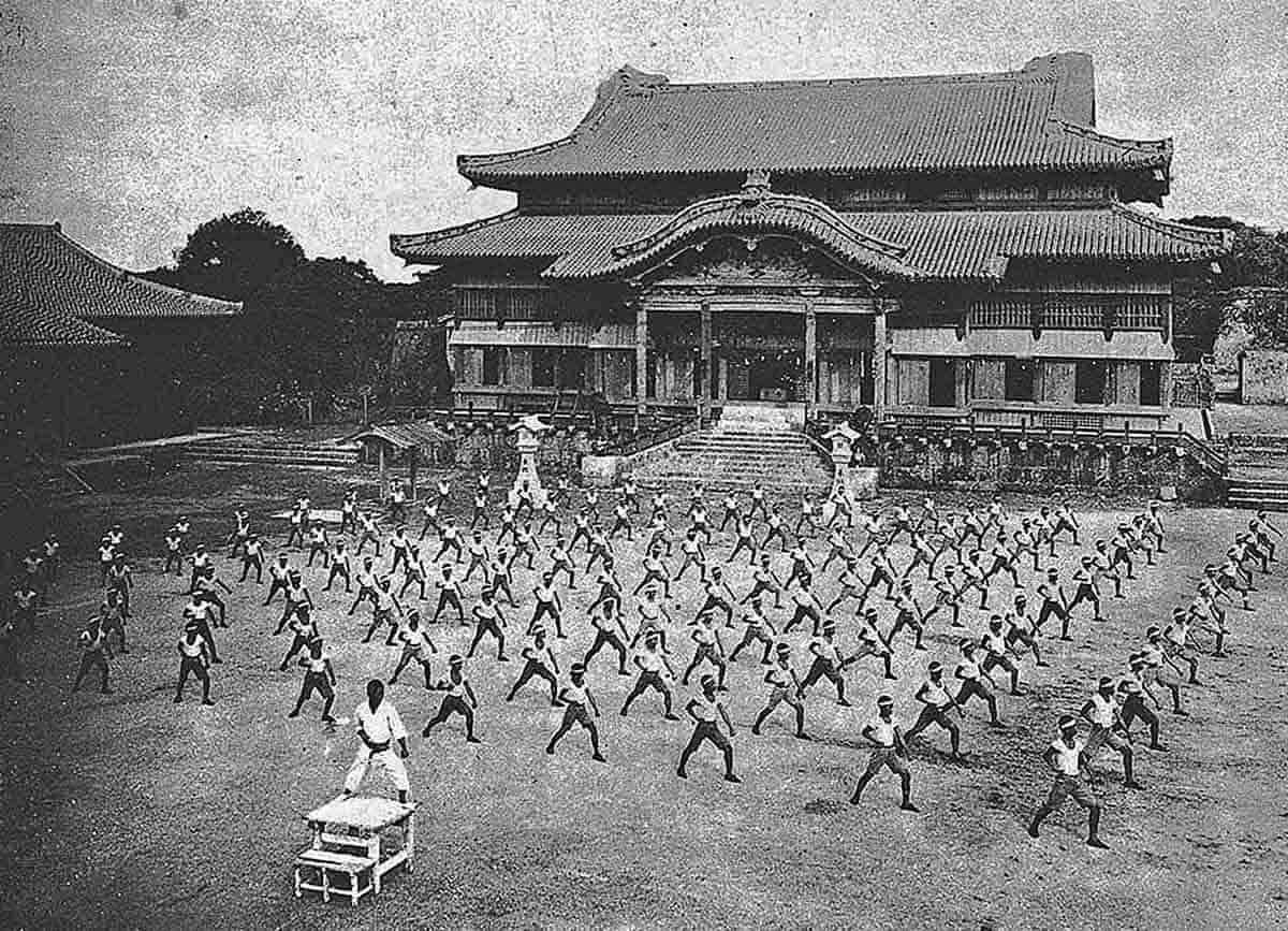 karate at shuri castle okinawan kobudo