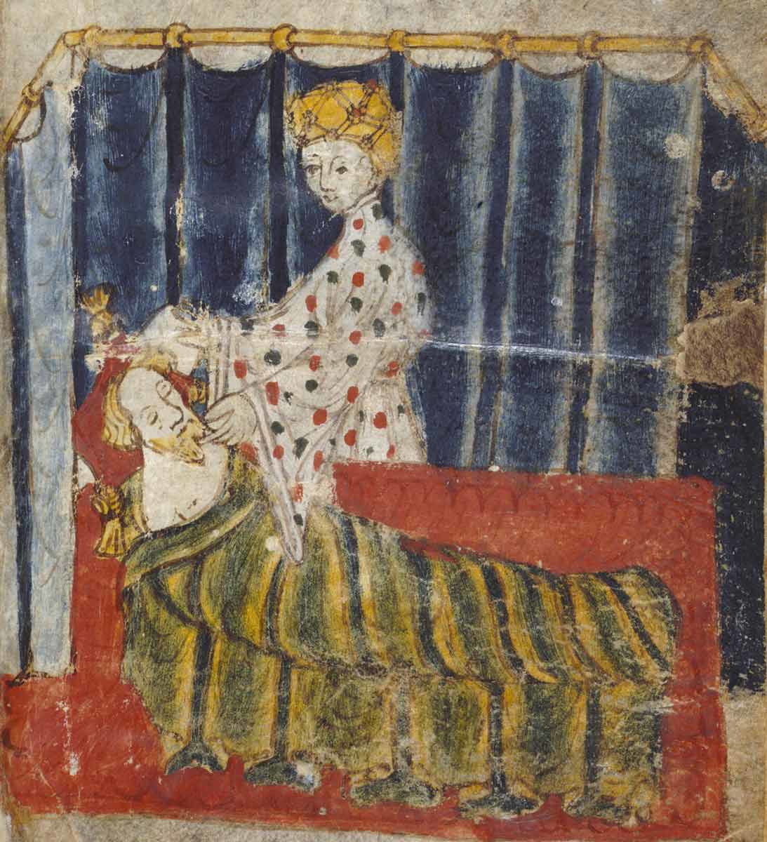 lady tempting sir gawain illuminated manuscript