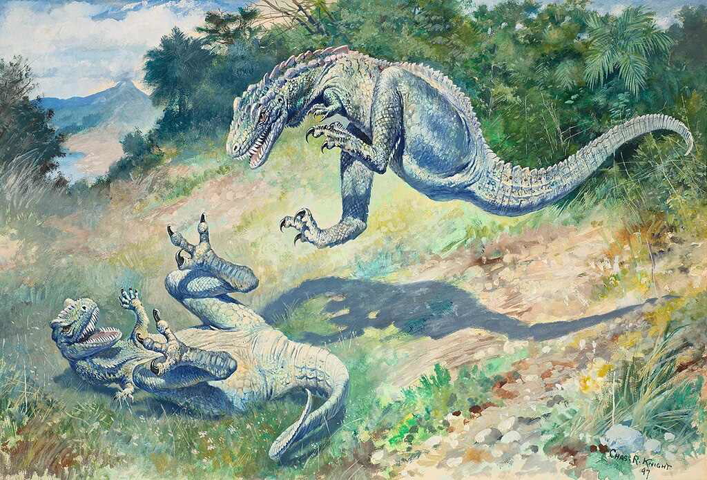 Leaping Laelaps by Charles R. Knight, 1897