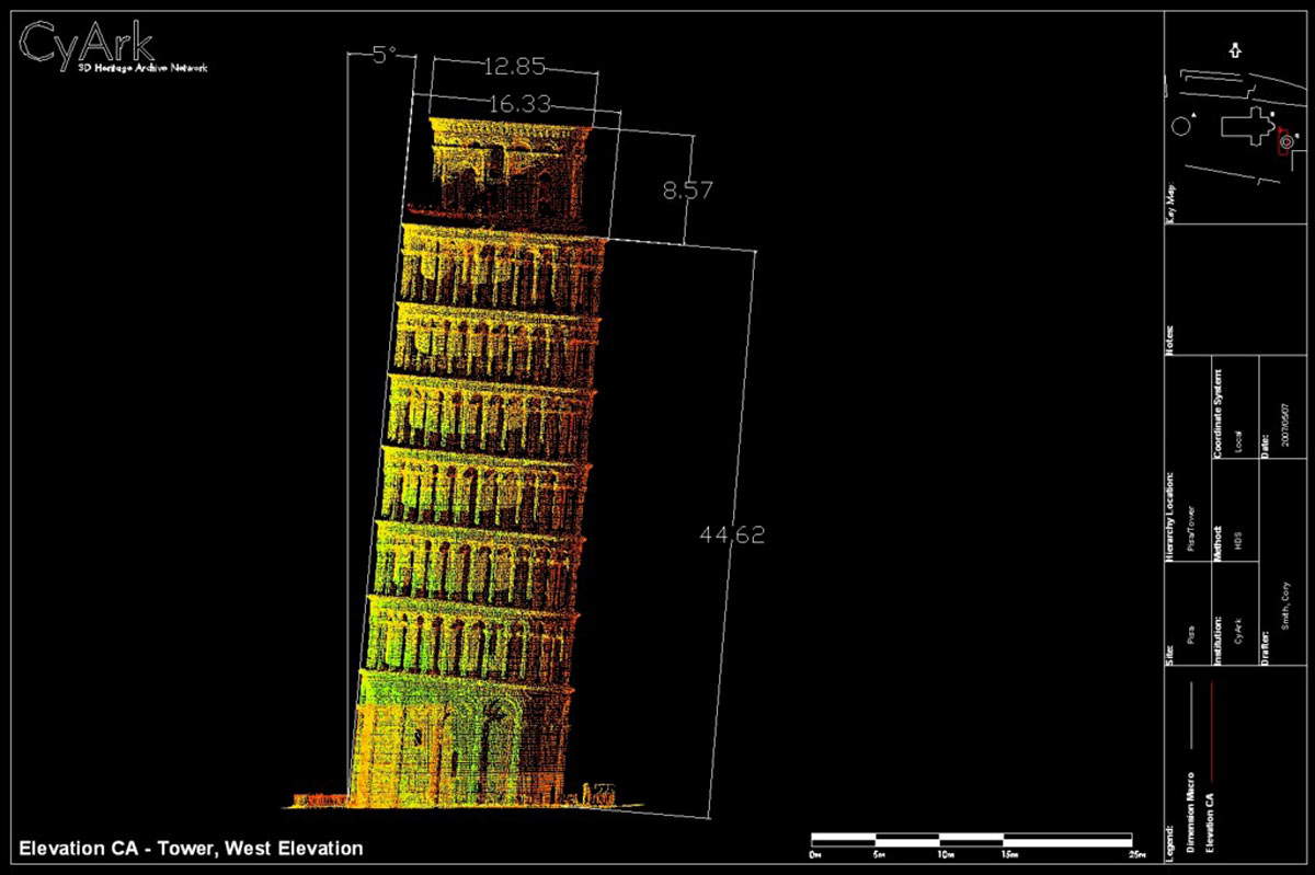 leaning towe of pisa elevation image