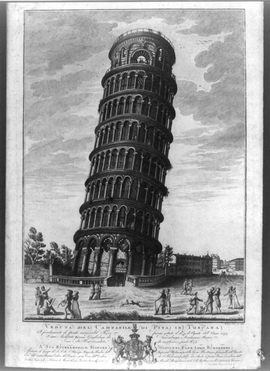 leaning tower of pisa 19th century